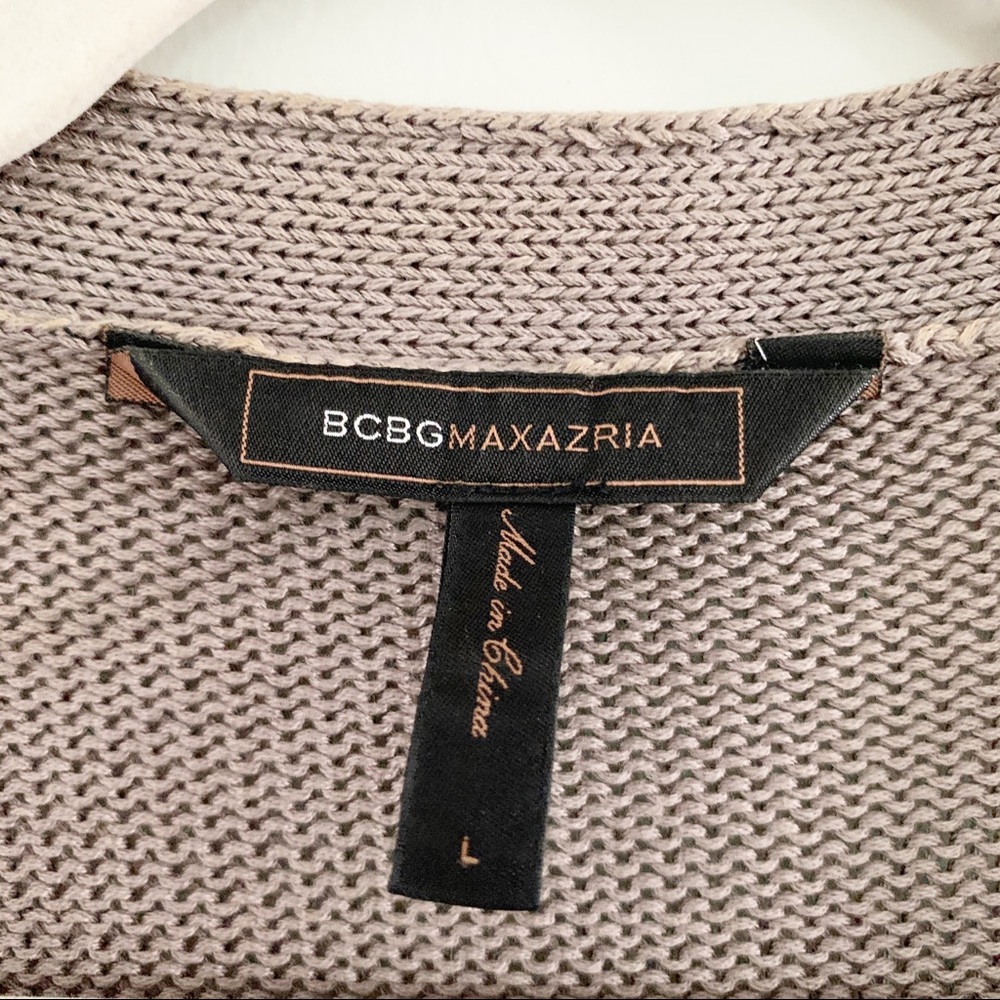 BCBGMaxAzria Distressed Open Knit Cardigan in Dusty Mauve - Picture 4 of 6